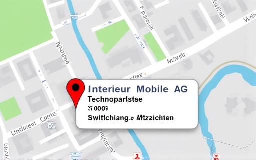 Kartenansicht des Standorts der Interieur Mobile AG in Zürich