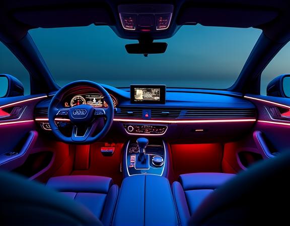 Ambientebeleuchtung in einem Audi A8