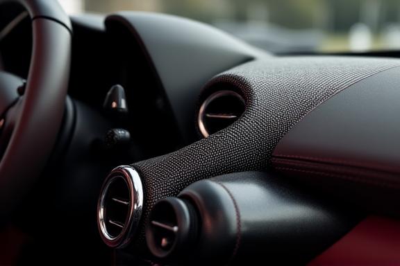 Carbonfaser-Details im Cockpit eines Ferrari