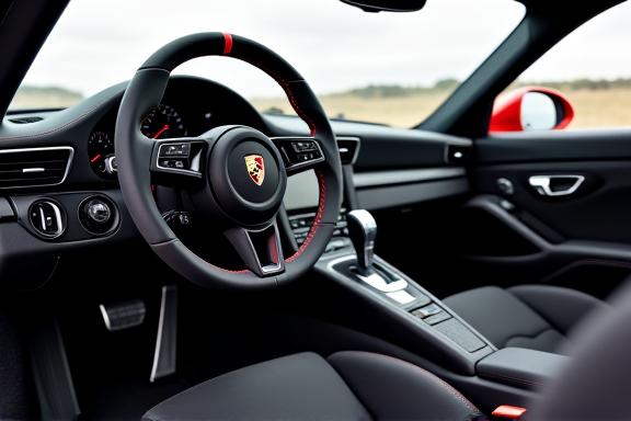 Porsche 911 Innenraum mit Alcantara Lenkrad