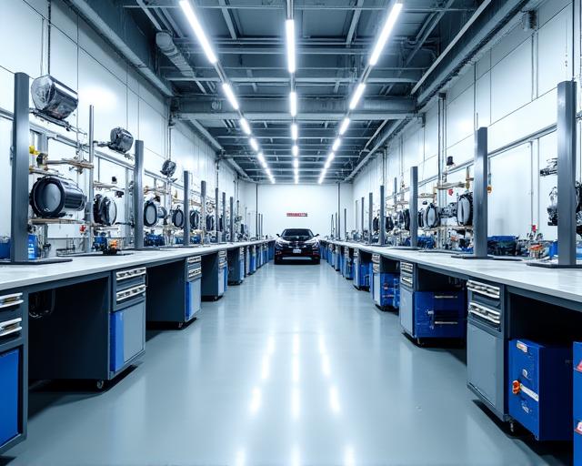 Moderne Werkstatthalle der Interieur Mobile AG